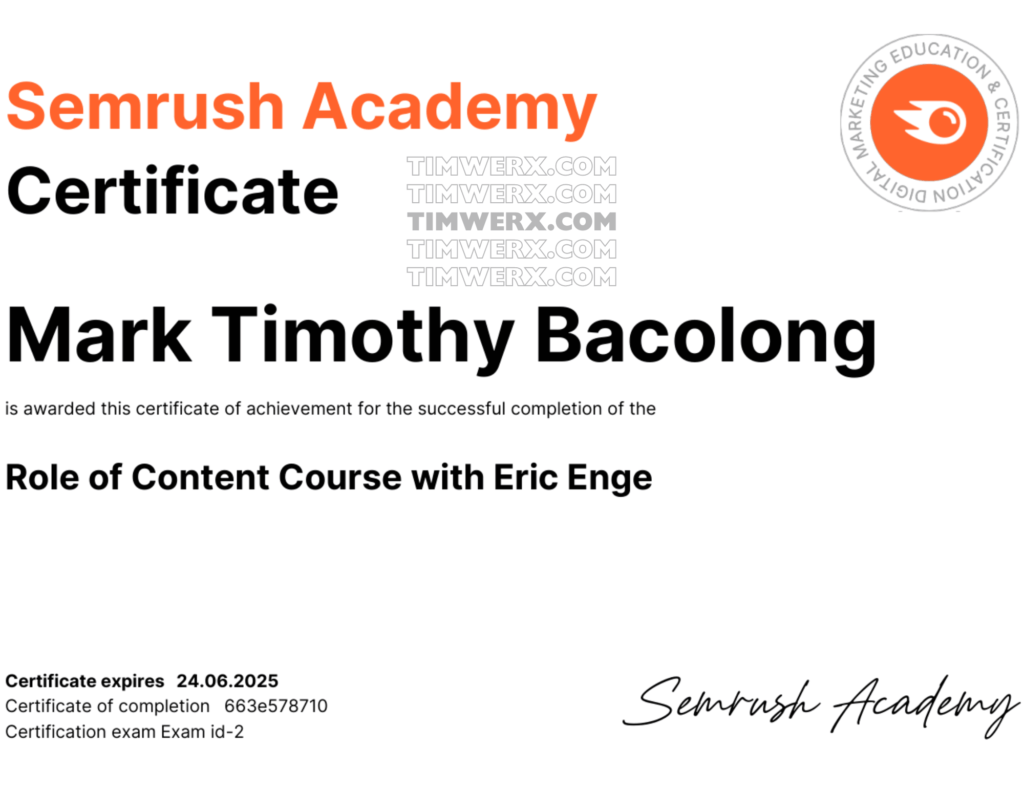 Role of Content Course